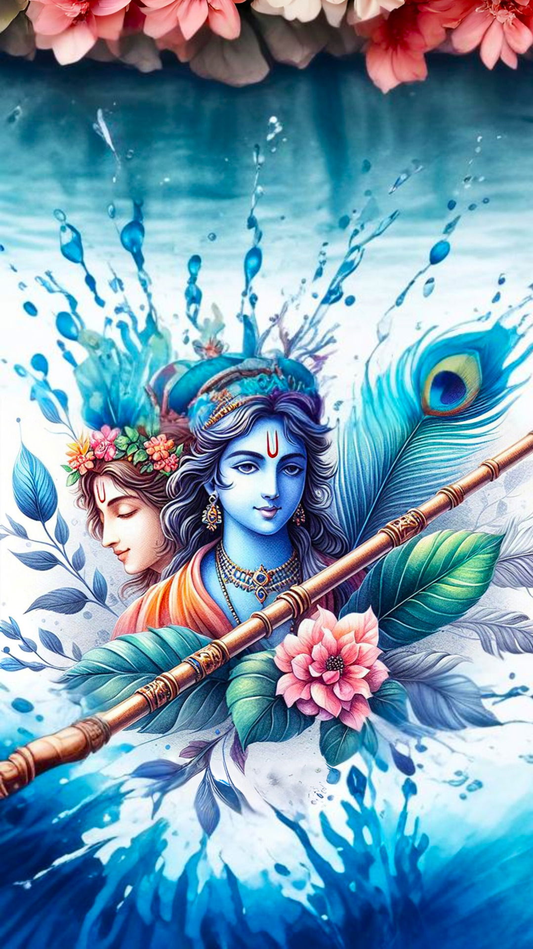 Krishna and Radha divine wallpaper