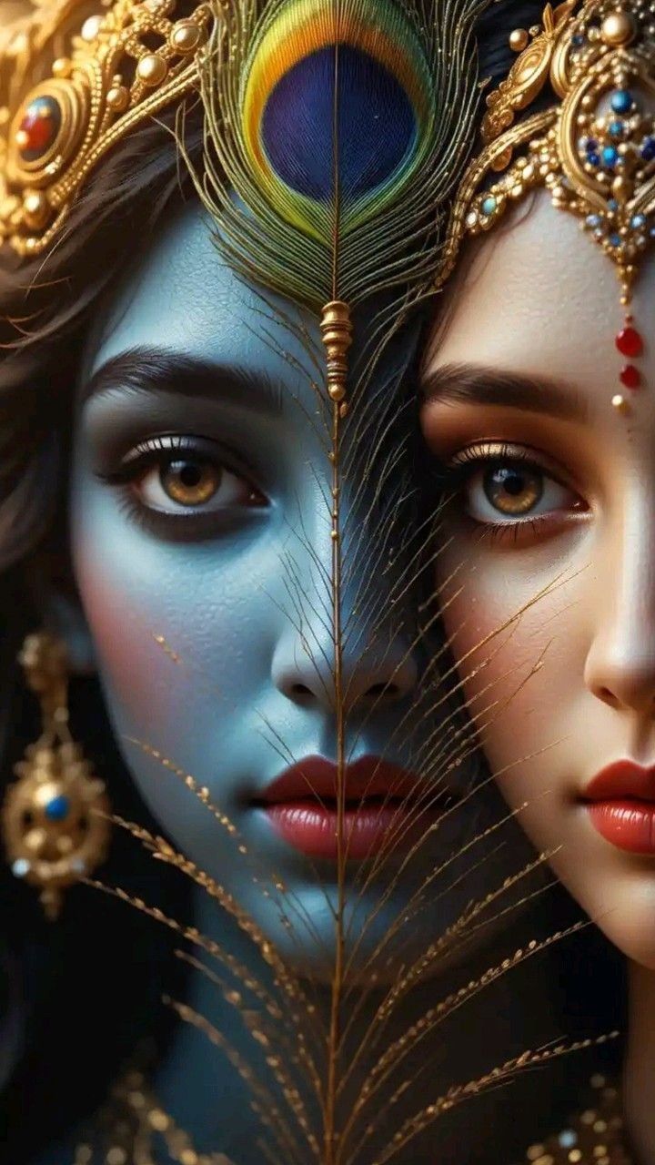 Close-up of Lord Krishna\'s face