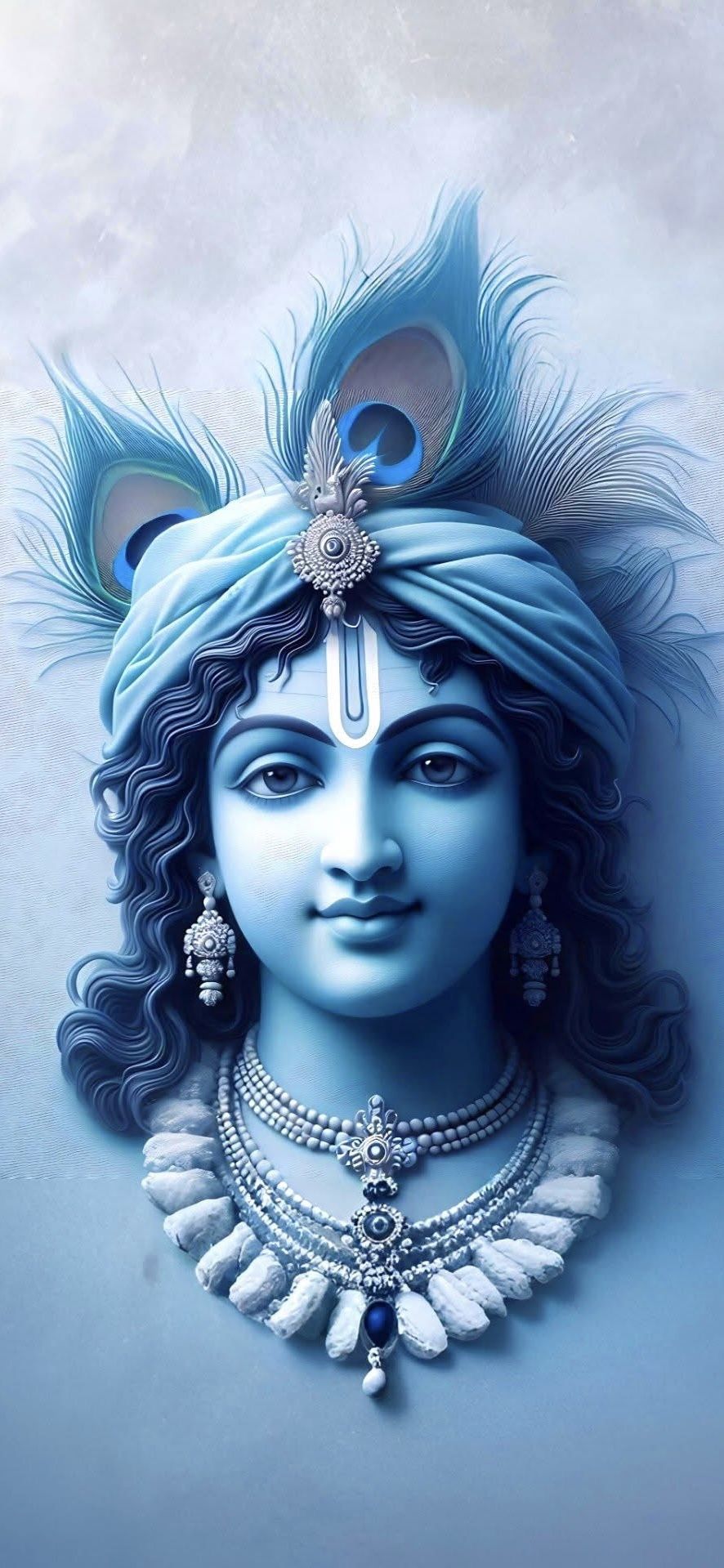 Lord Krishna with peacock feather adornment