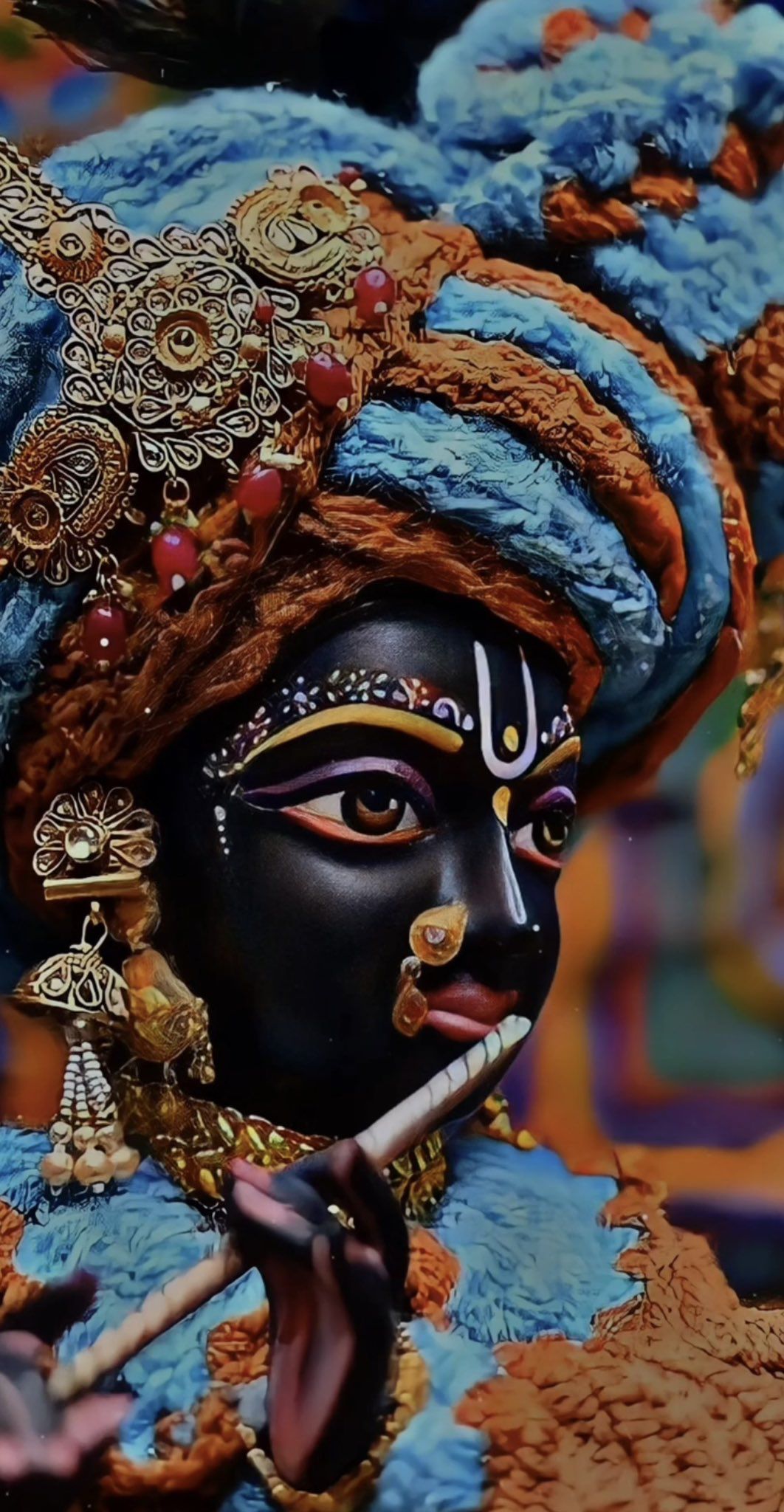 Krishna playing the flute, divine art