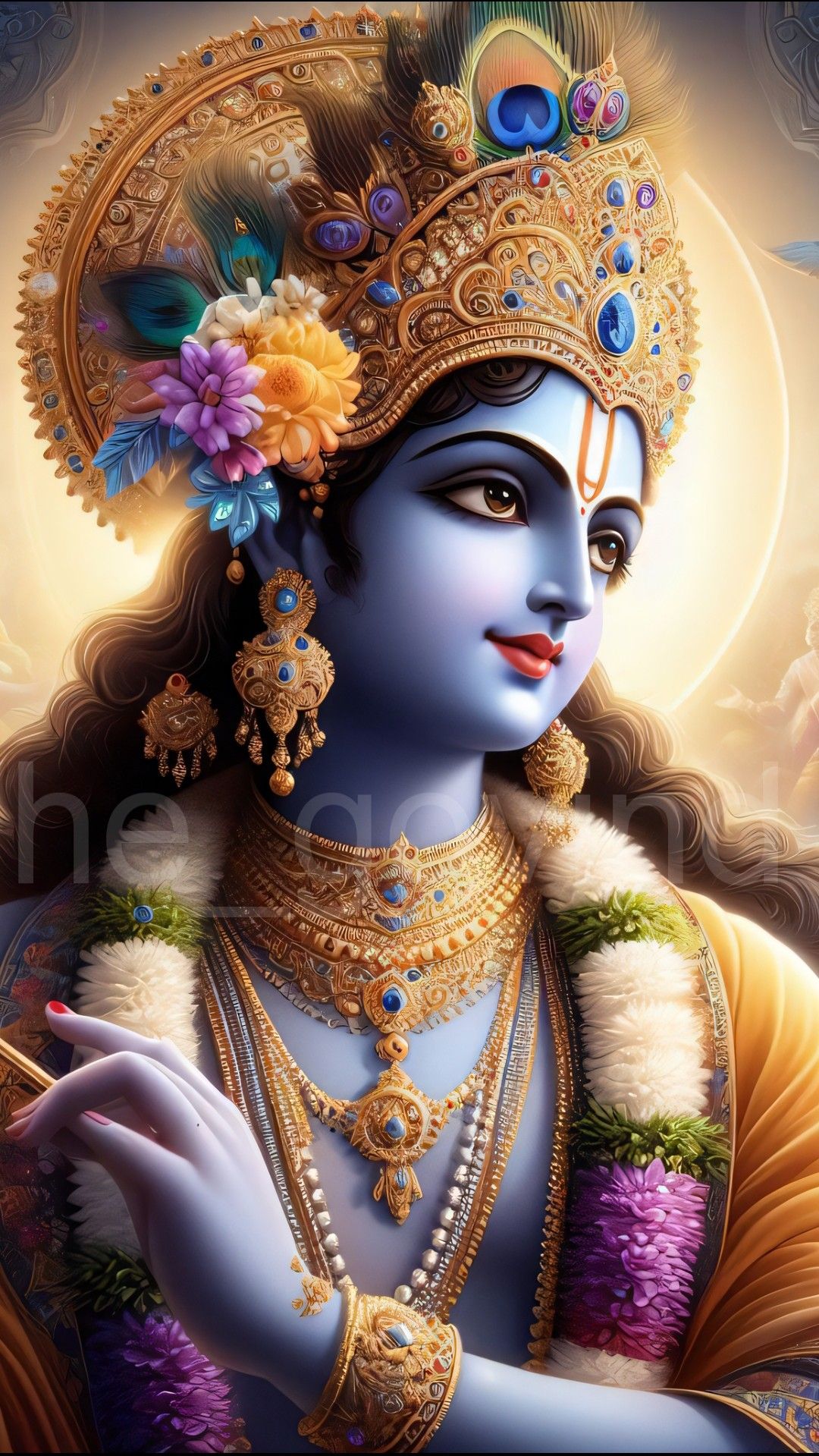 Lord Krishna playing a flute