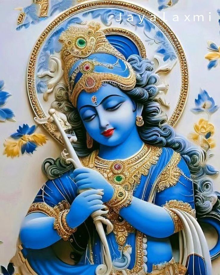 Lord Krishna playing flute divine wallpaper