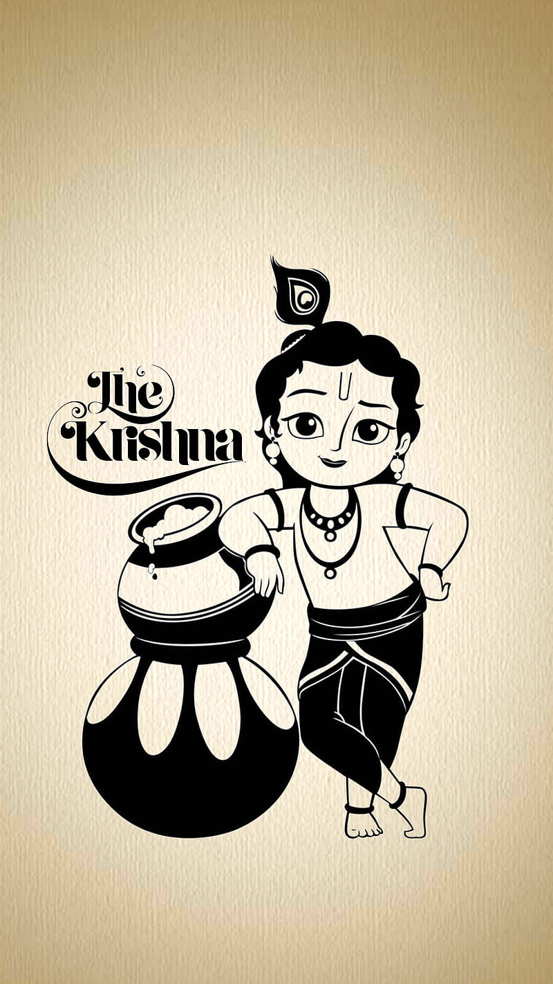 Little Krishna with butter pot