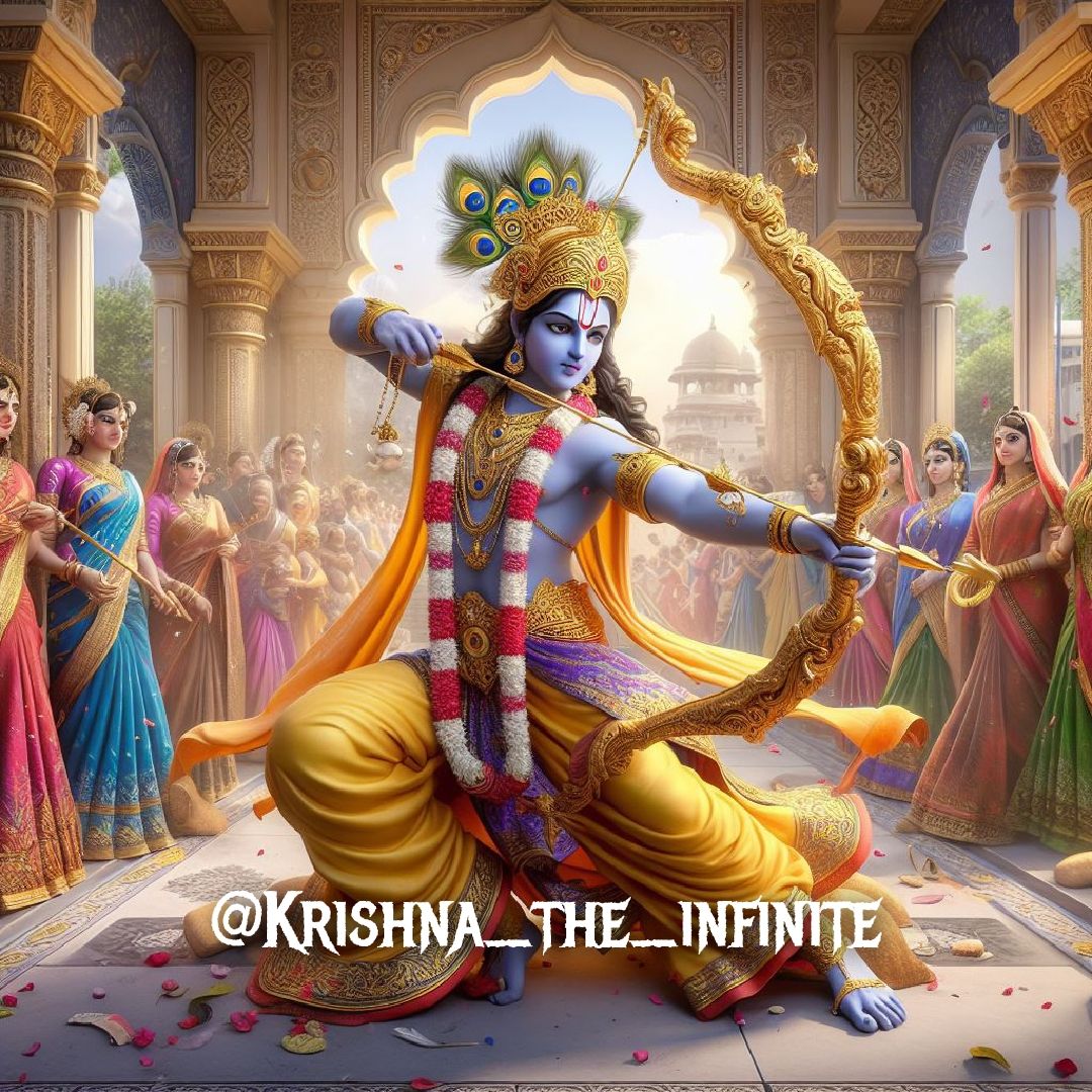 Krishna as a divine archer, ready for battle