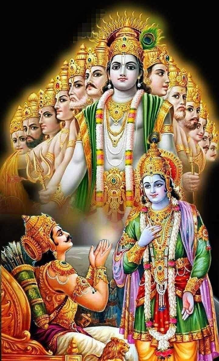 Krishna and Arjuna during Mahabharat war