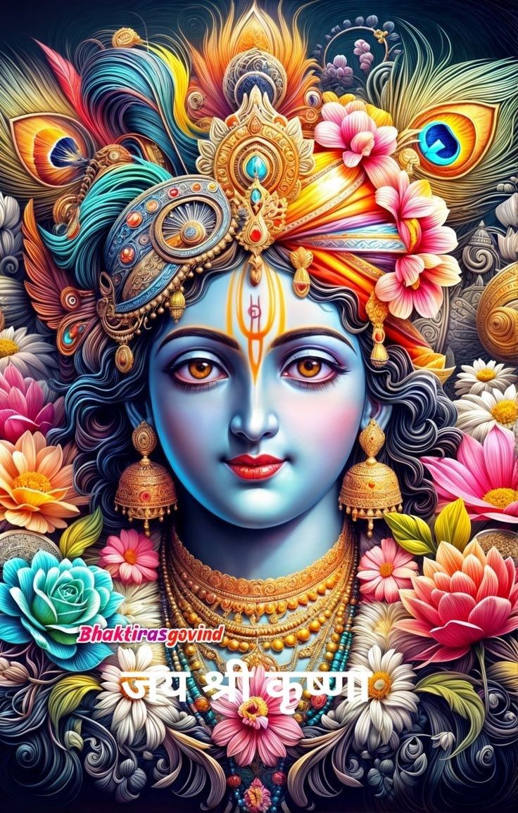 Lord Krishna with peacock feather crown