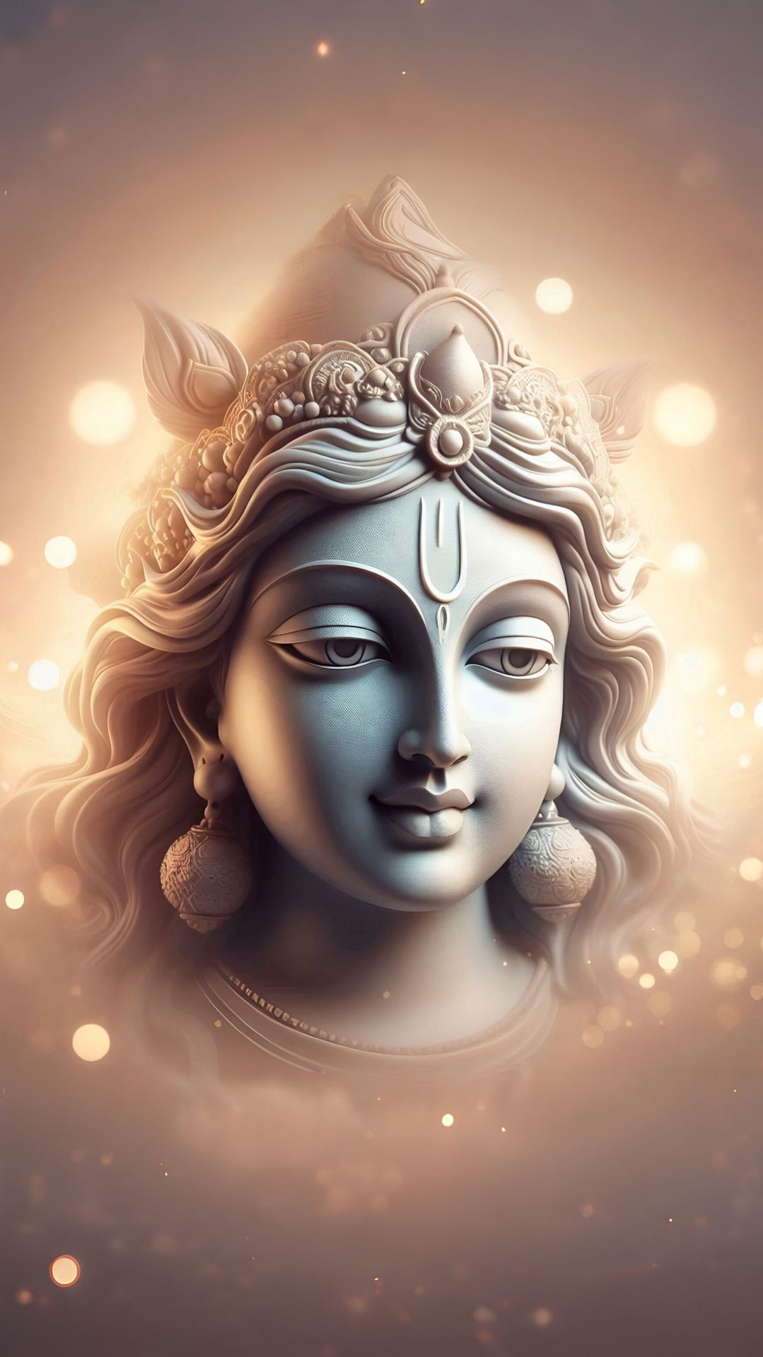 Lord Krishna divine face portrait artwork