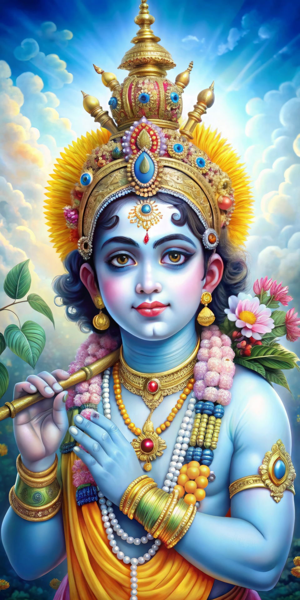 Lord Krishna playing the flute
