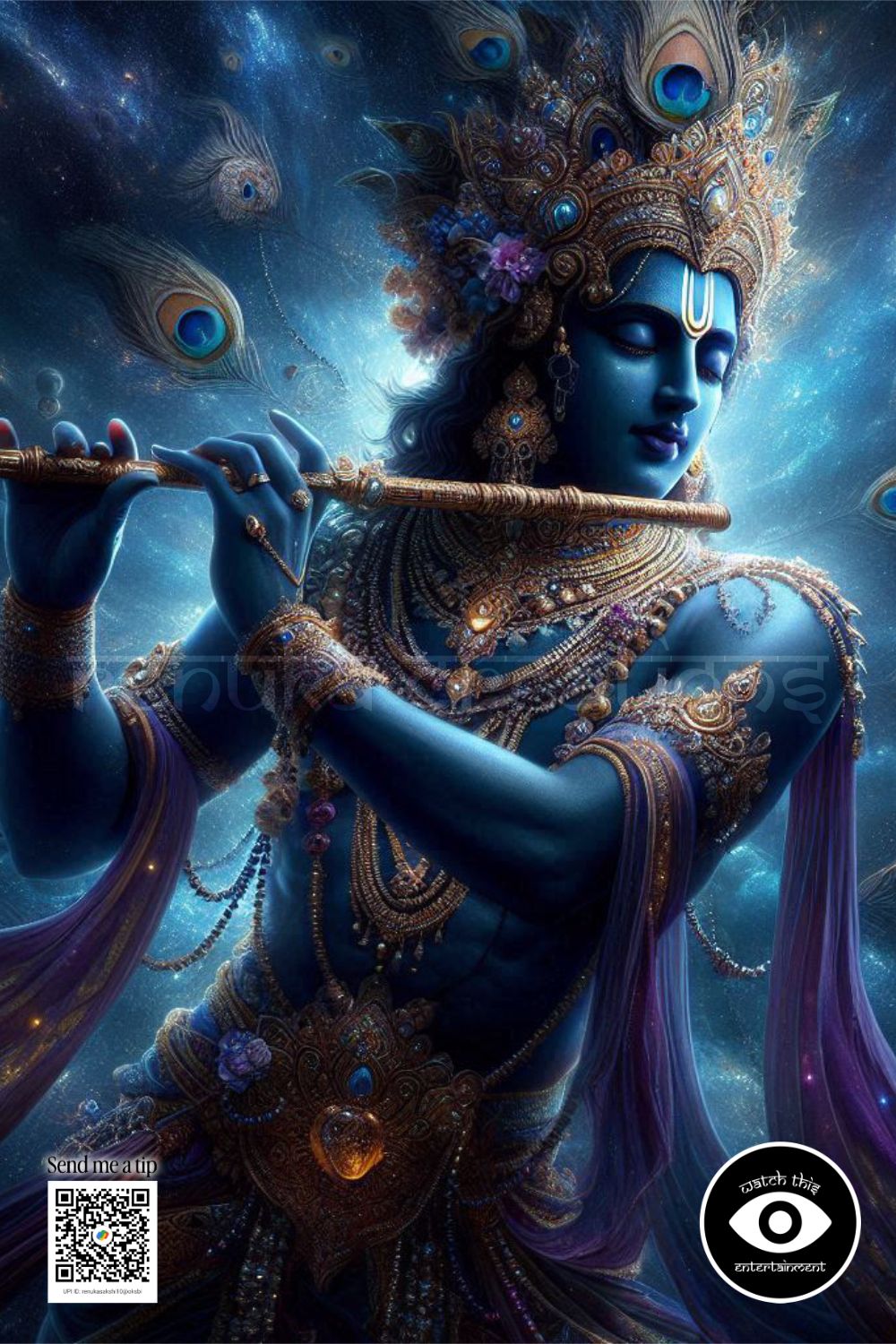 Krishna playing the flute, divine image