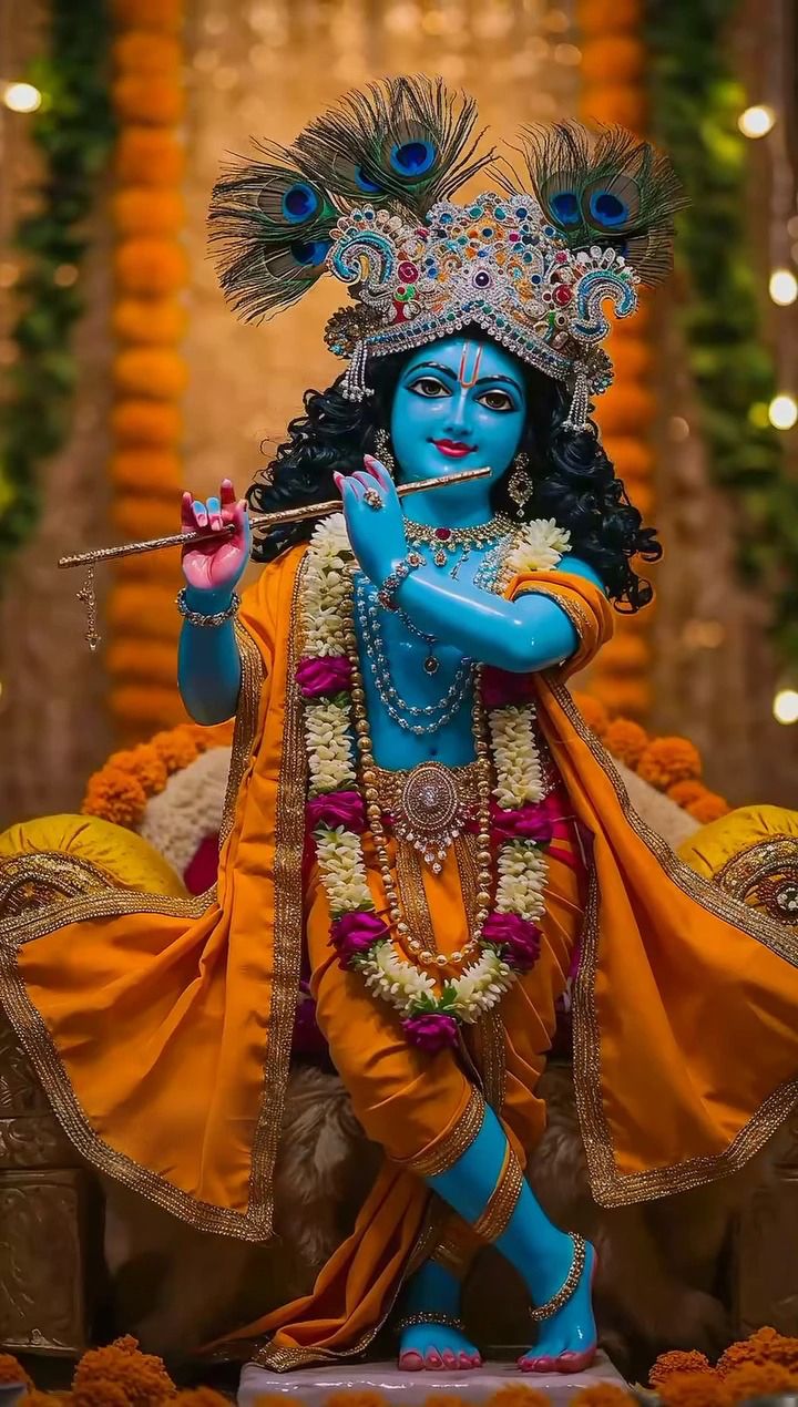 Krishna playing the flute, divine murti