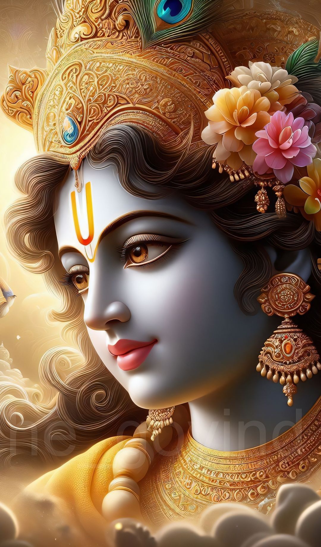 Lord Krishna’s radiant and blissful face