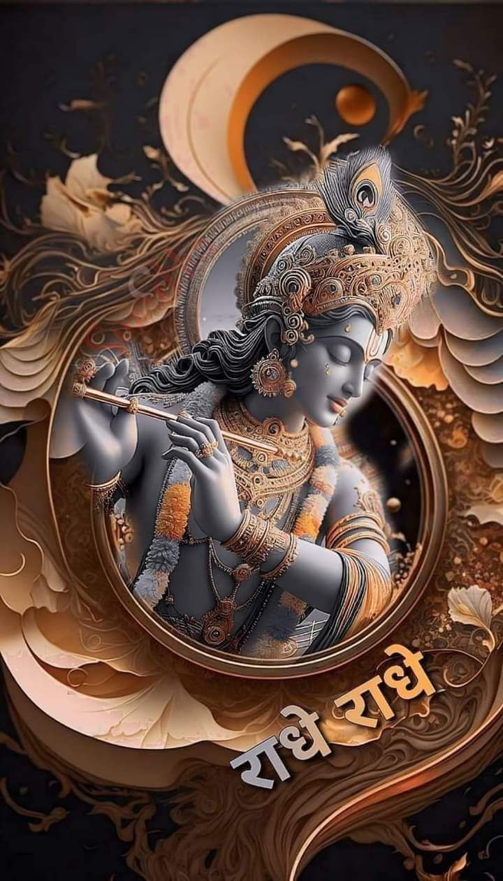 Krishna playing flute divine wallpaper