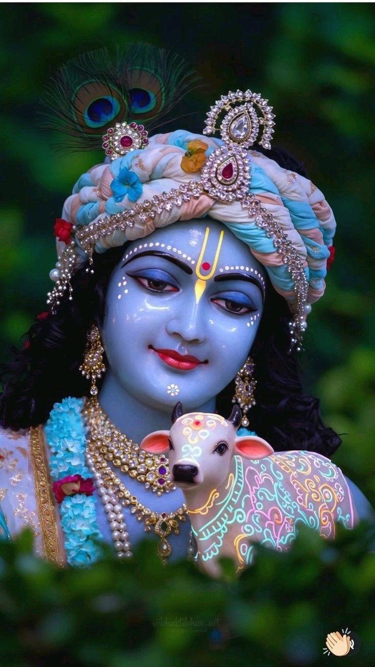 Lord Krishna playing the flute, divine beauty