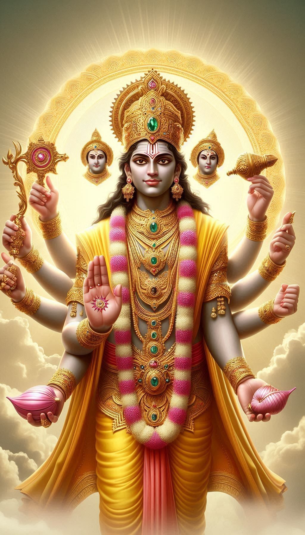 Lord Krishna\'s divine multi-armed form