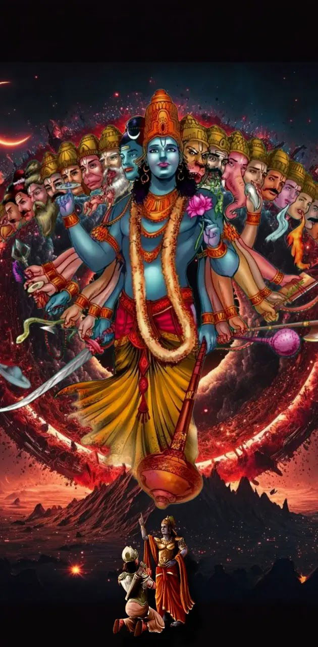 Lord Krishna reveals his divine form