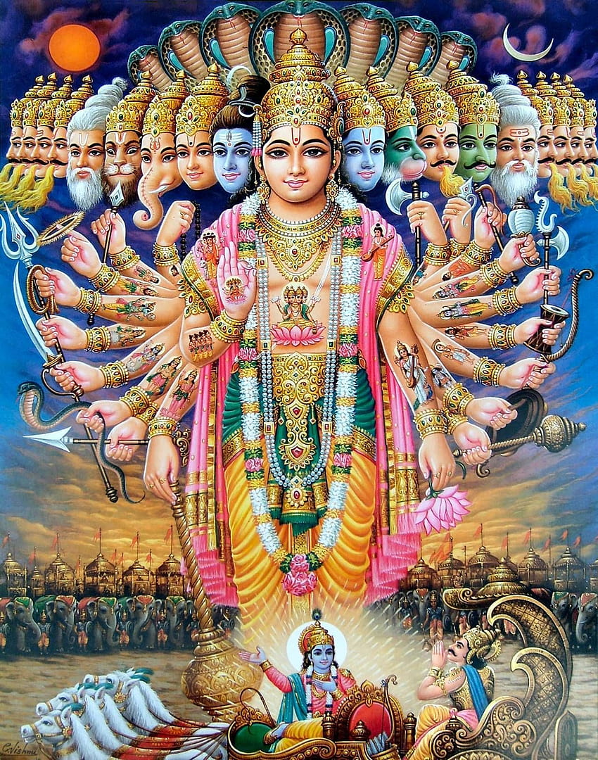 Lord Vishnu with multiple avatars and Sheshnag