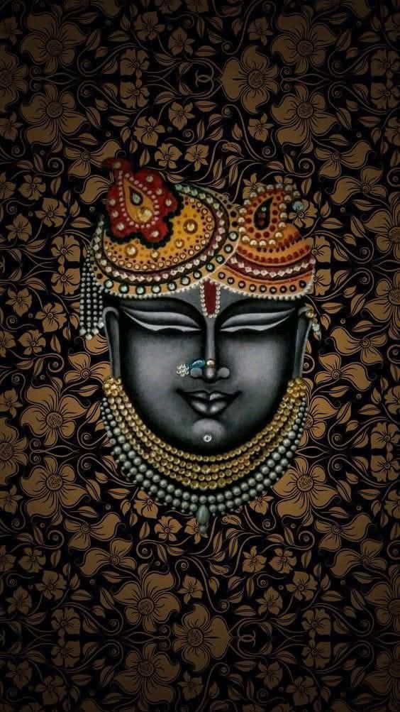 Krishna face with peacock feather crown