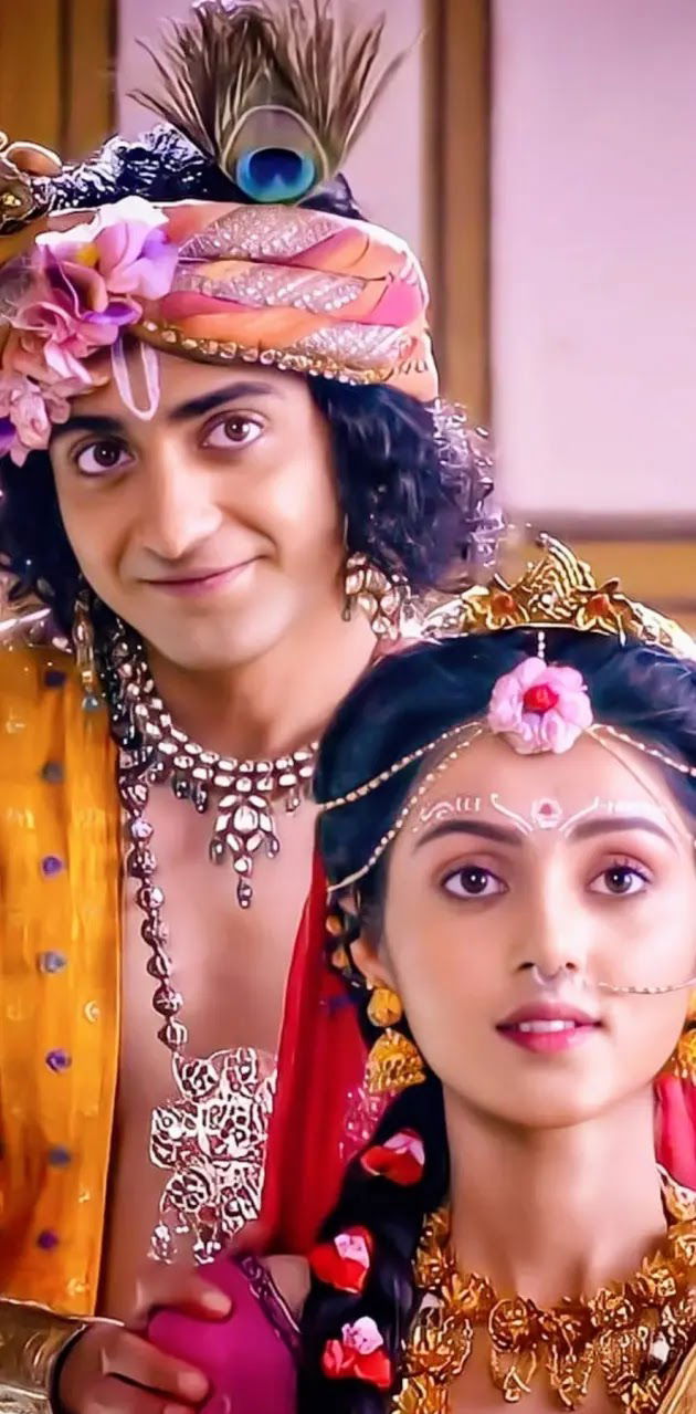 Krishna and Radha divine love portrait