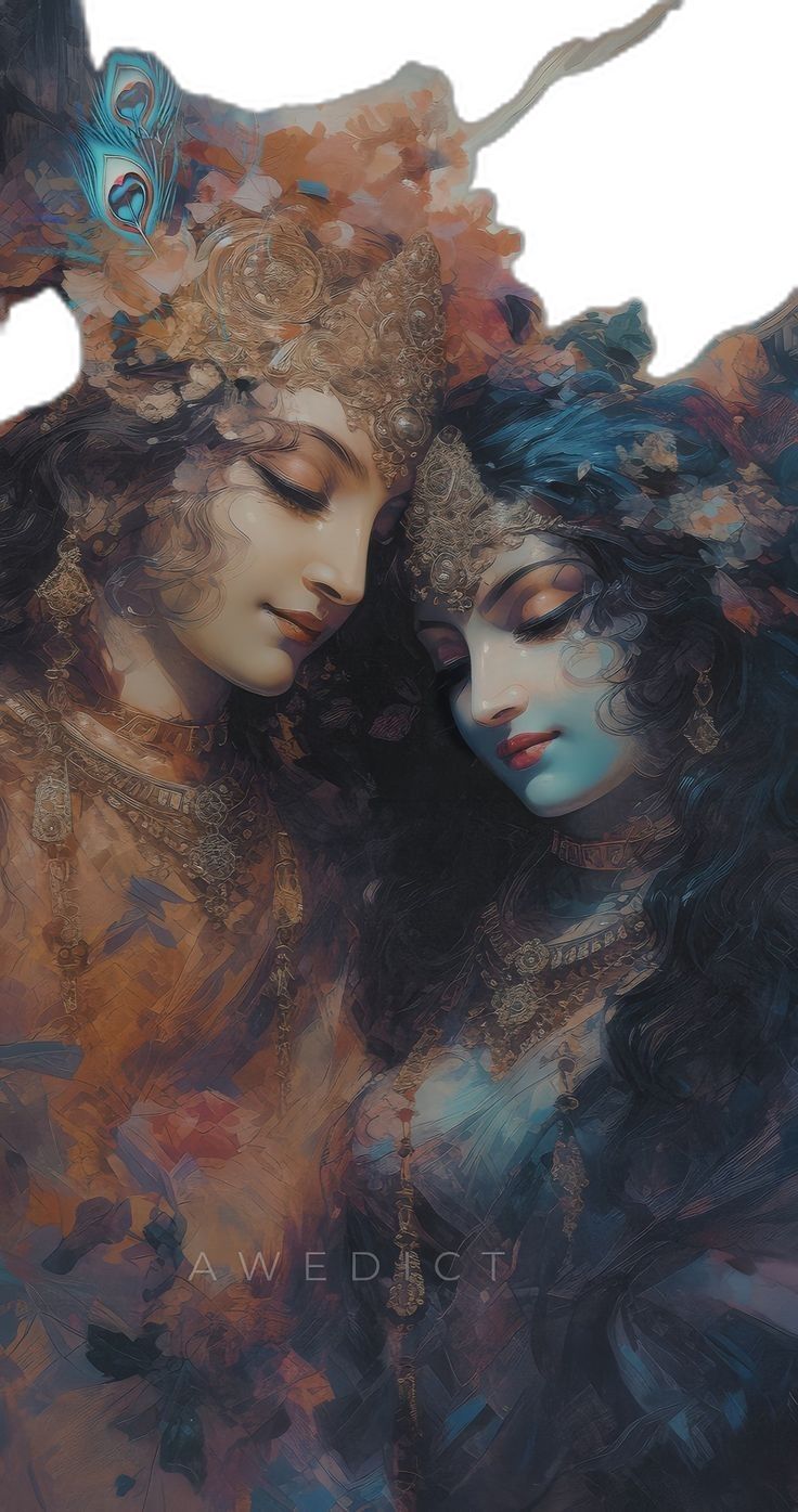Krishna and Radha in loving embrace