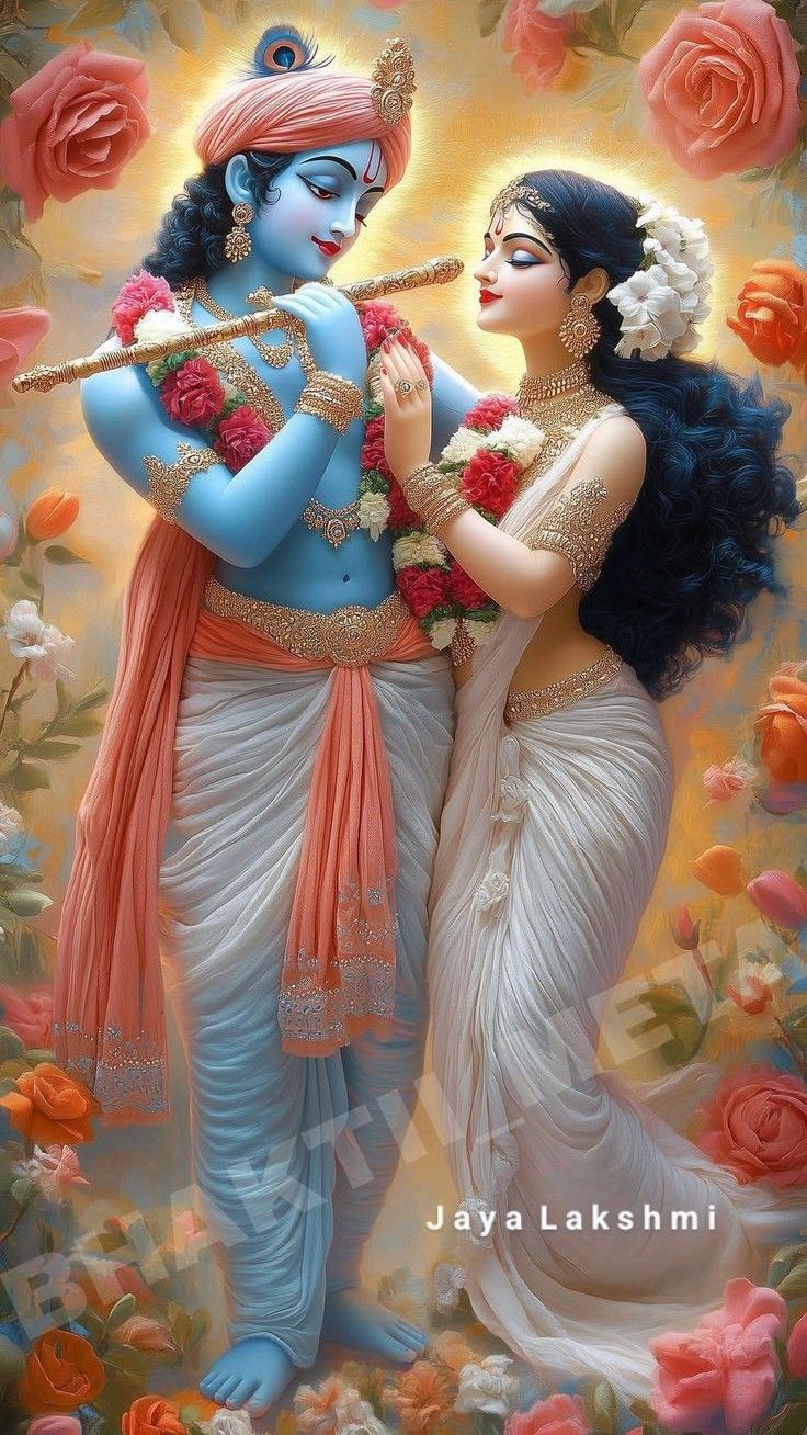 Krishna and Radha in loving embrace
