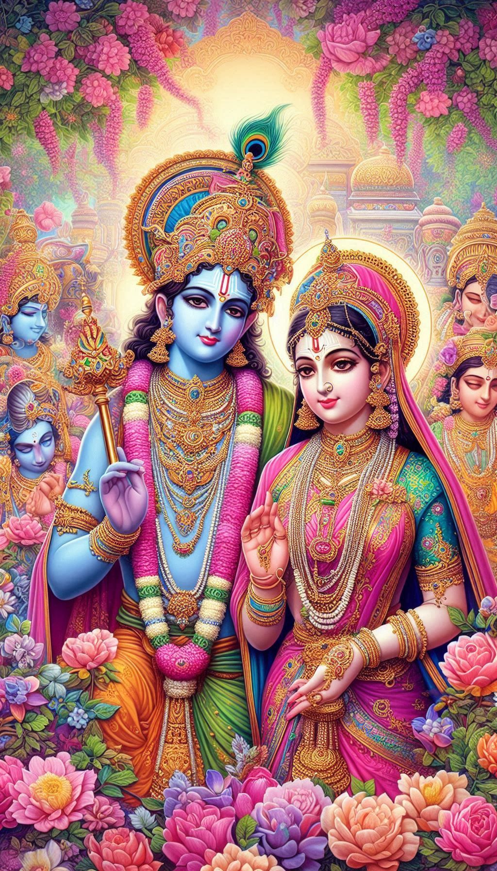 Krishna and Radha divine couple wallpaper