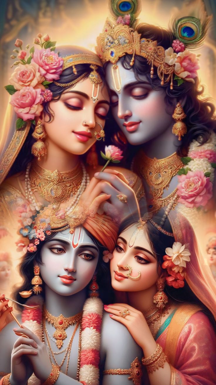 Krishna and Radha with Gopis