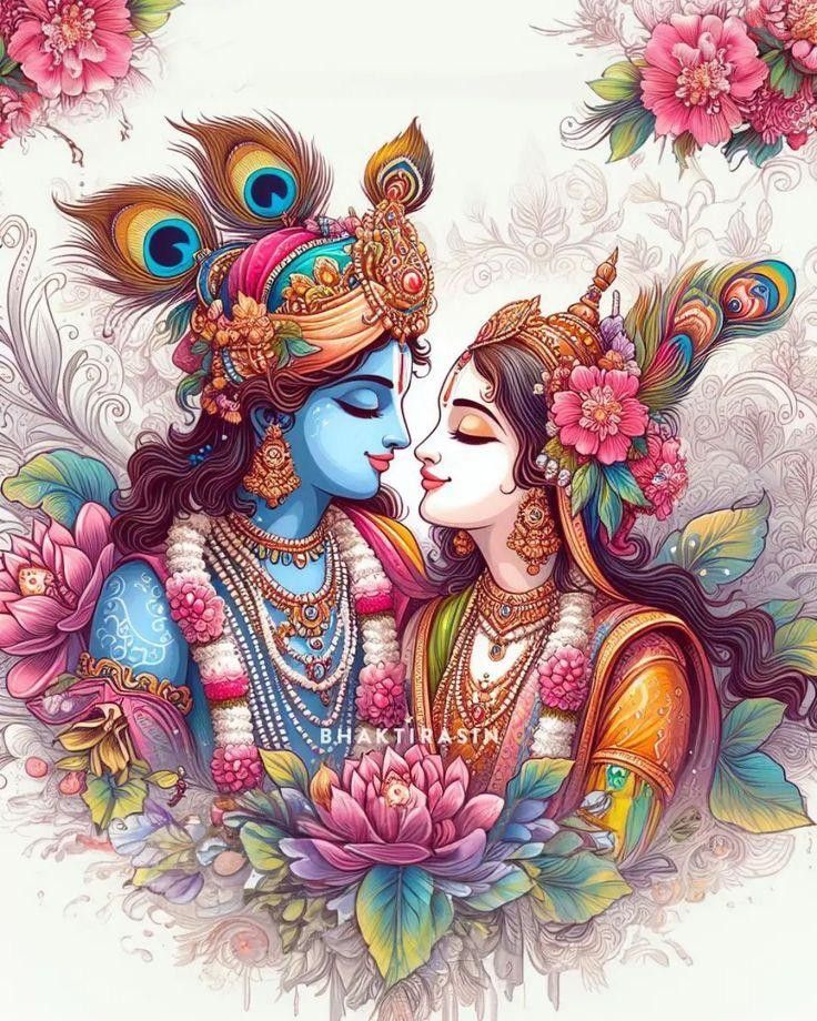 Krishna and Radha in loving embrace