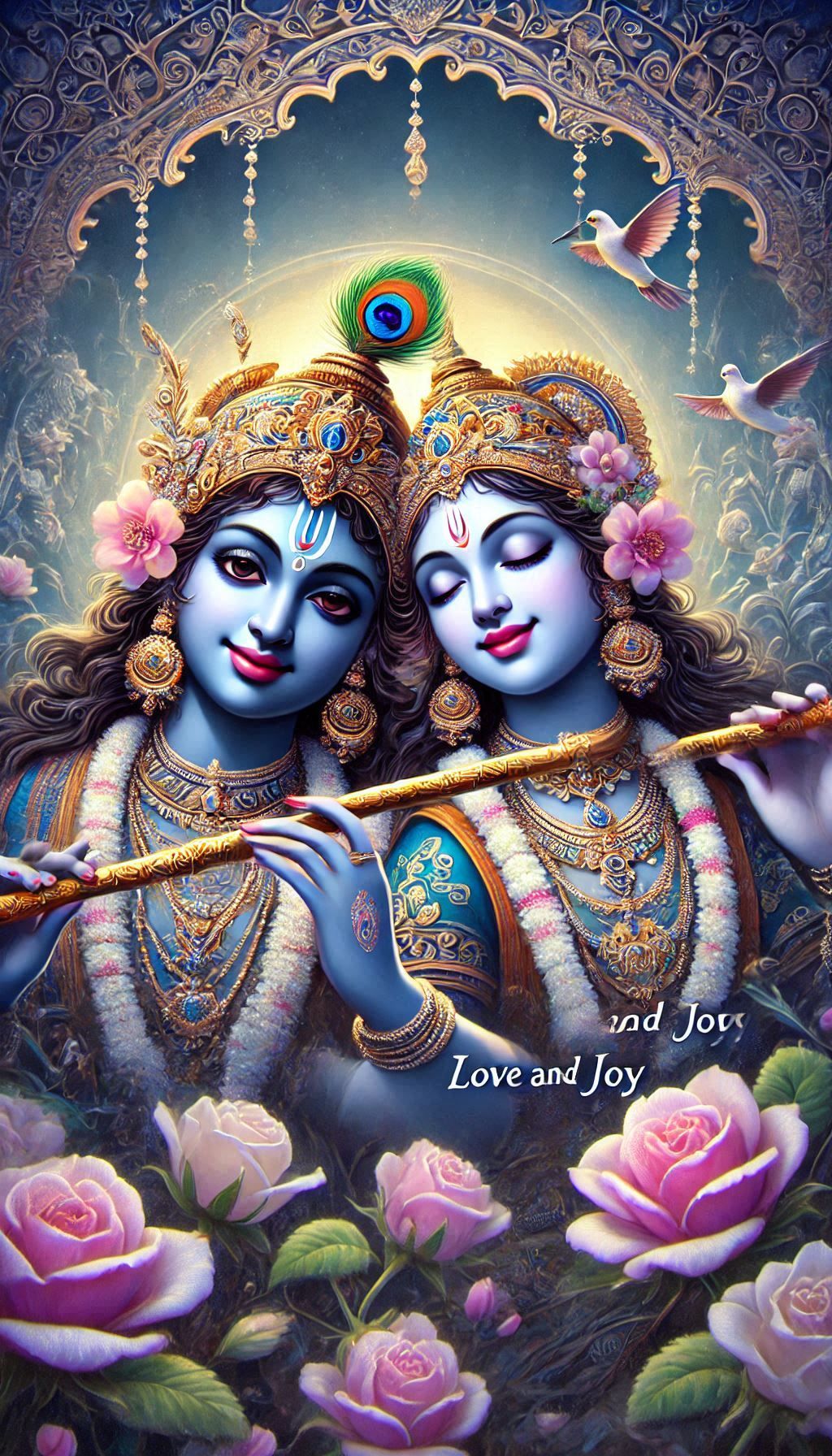 Krishna and Radha divine portrait