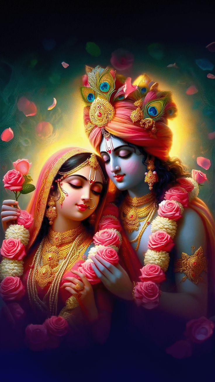 Radha Krishna divine love portrait
