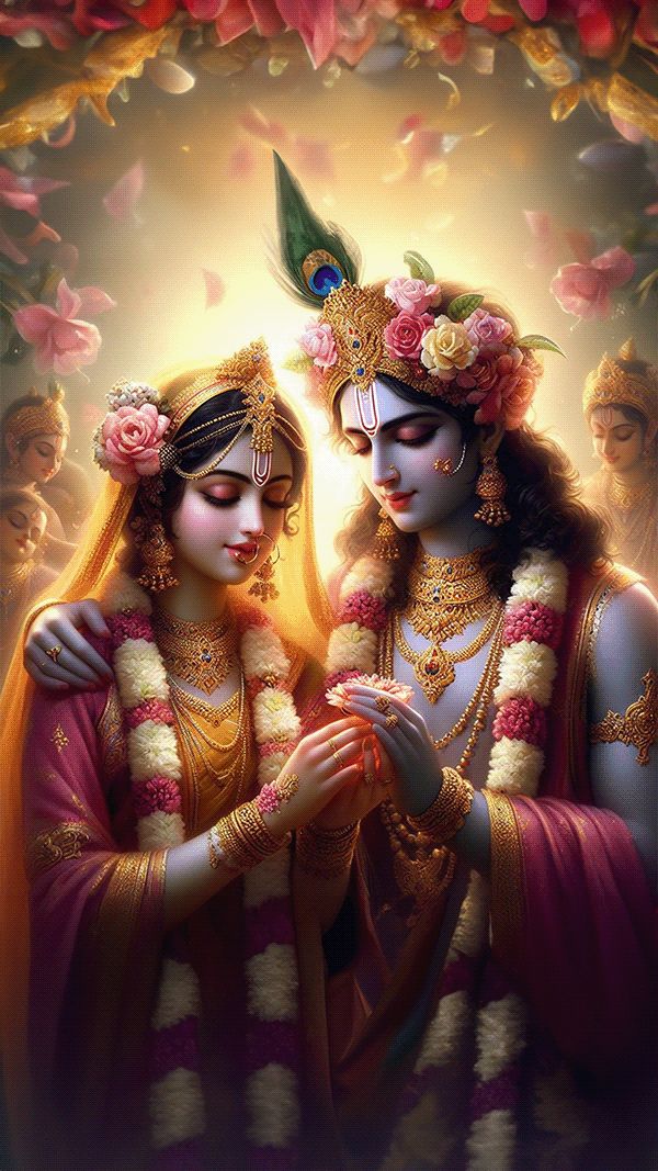 Krishna and Radha in loving embrace