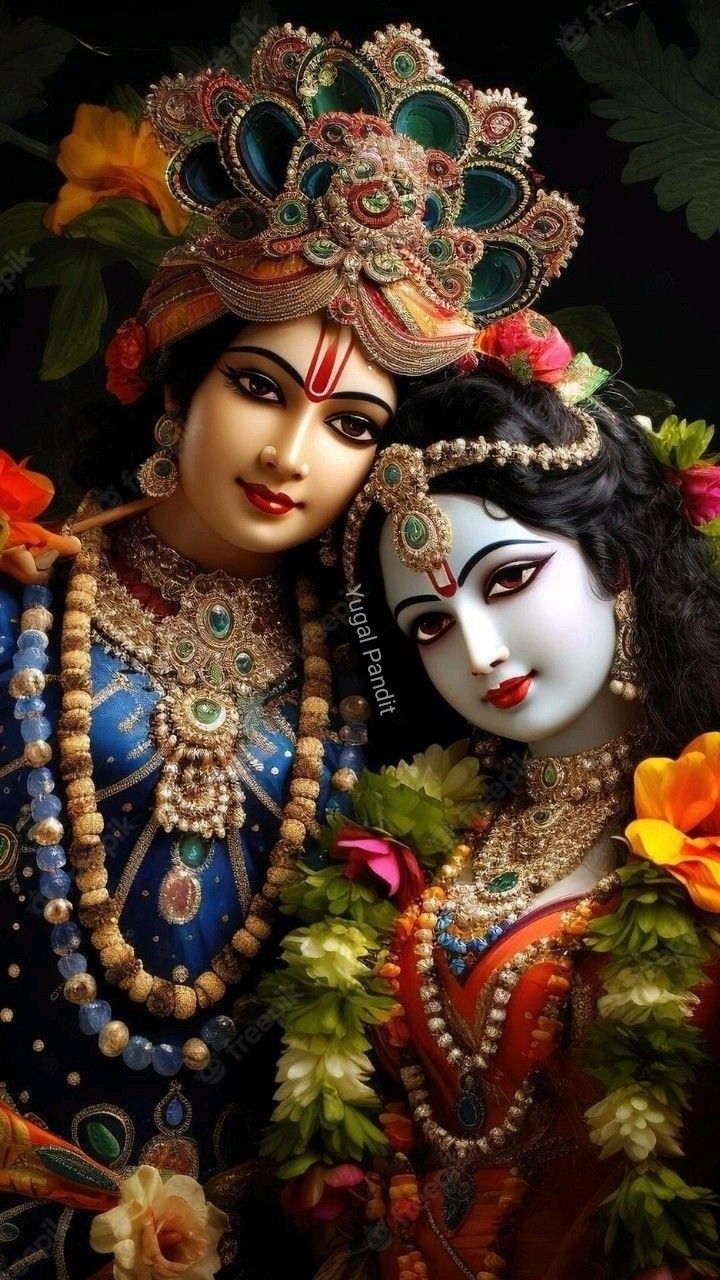 Radha Krishna divine love portrait