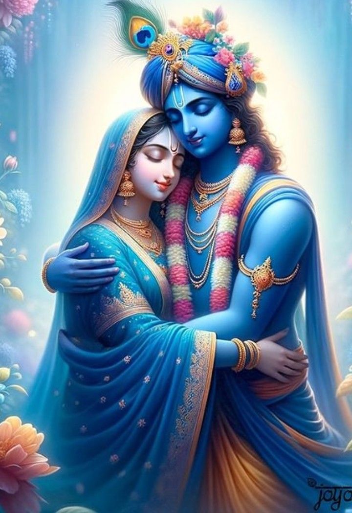 Krishna and Radha in loving embrace