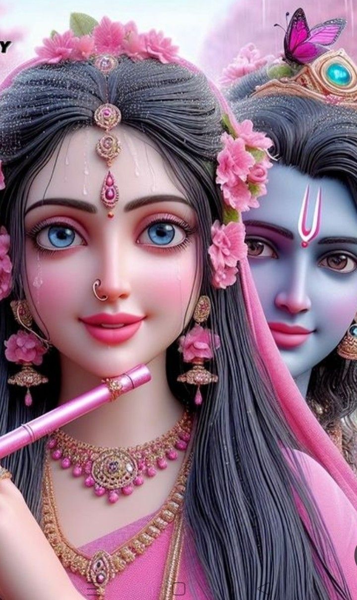 Krishna Radha divine couple wallpaper