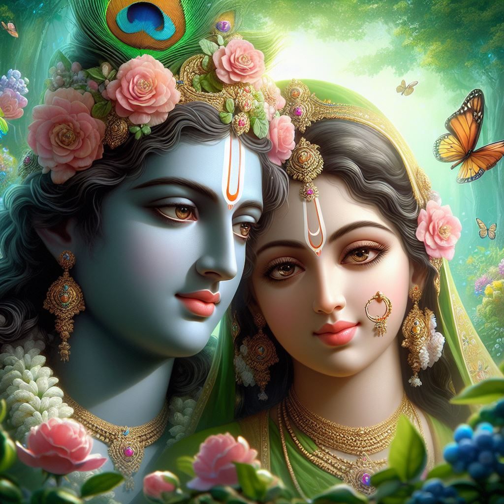 Krishna Radha divine love wallpaper