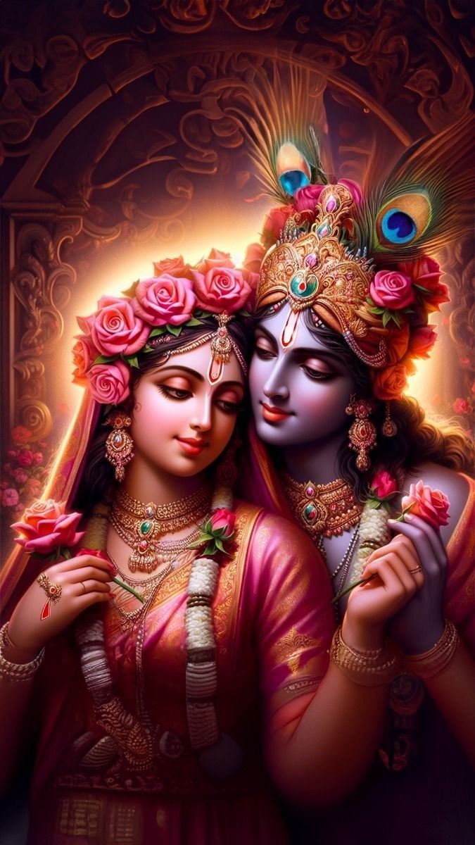 Krishna and Radha in loving embrace