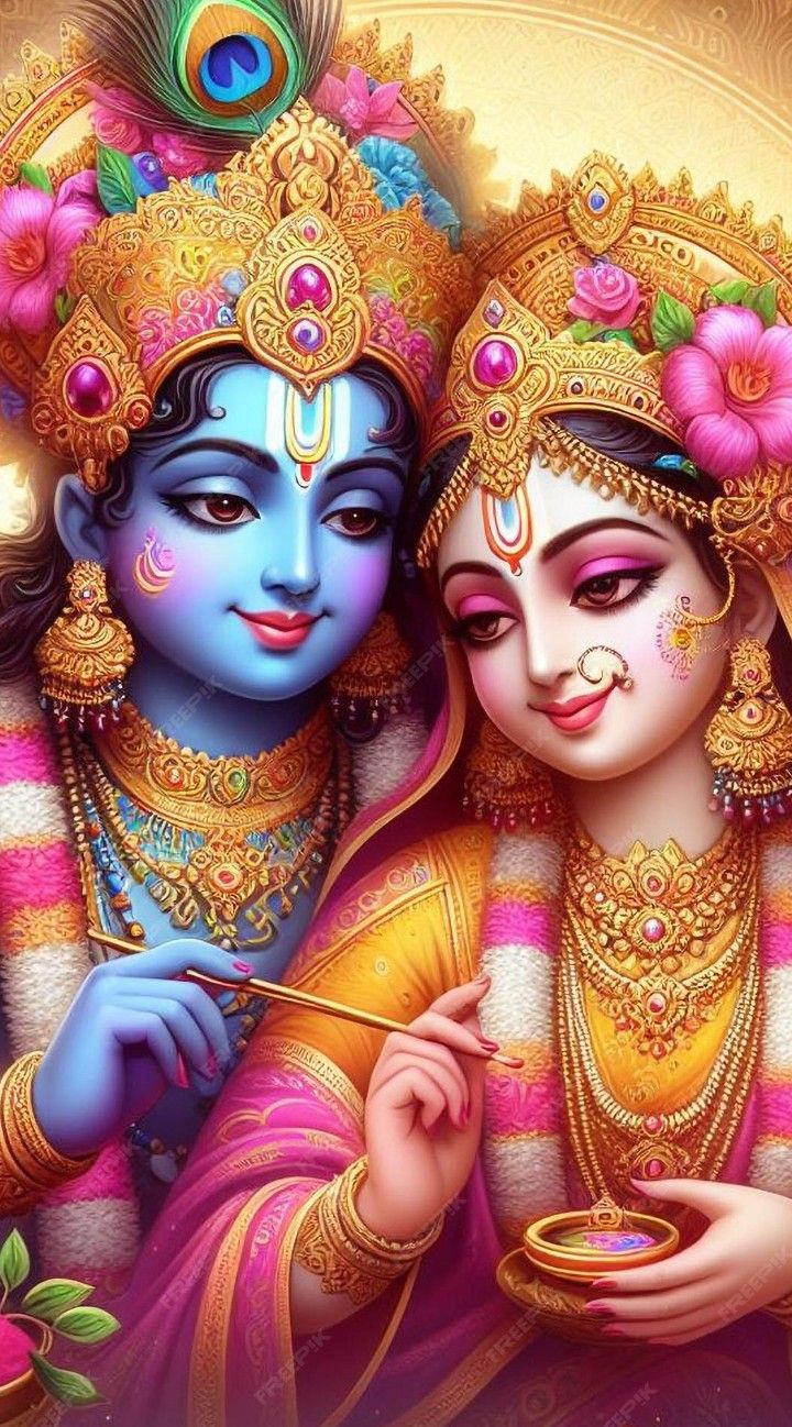 Krishna and Radha divine couple wallpaper