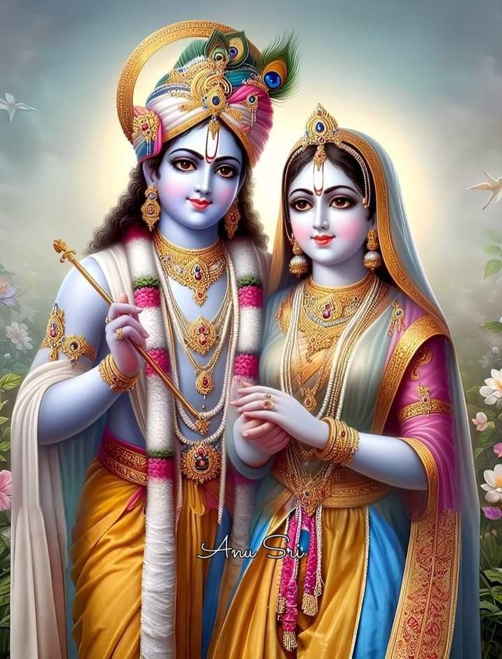 Radha and Krishna divine couple portrait
