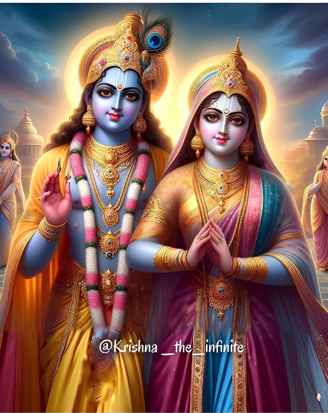 Krishna and Radha divine couple wallpaper