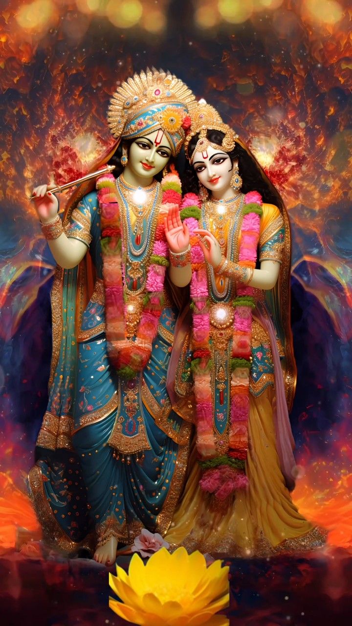 Krishna and Radha divine couple wallpaper