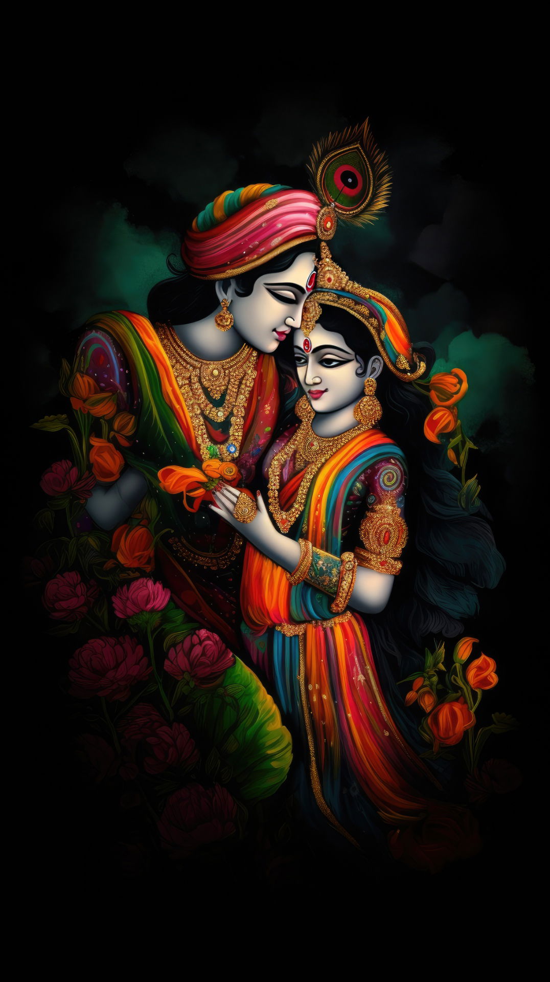 Krishna and Radha, divine love.