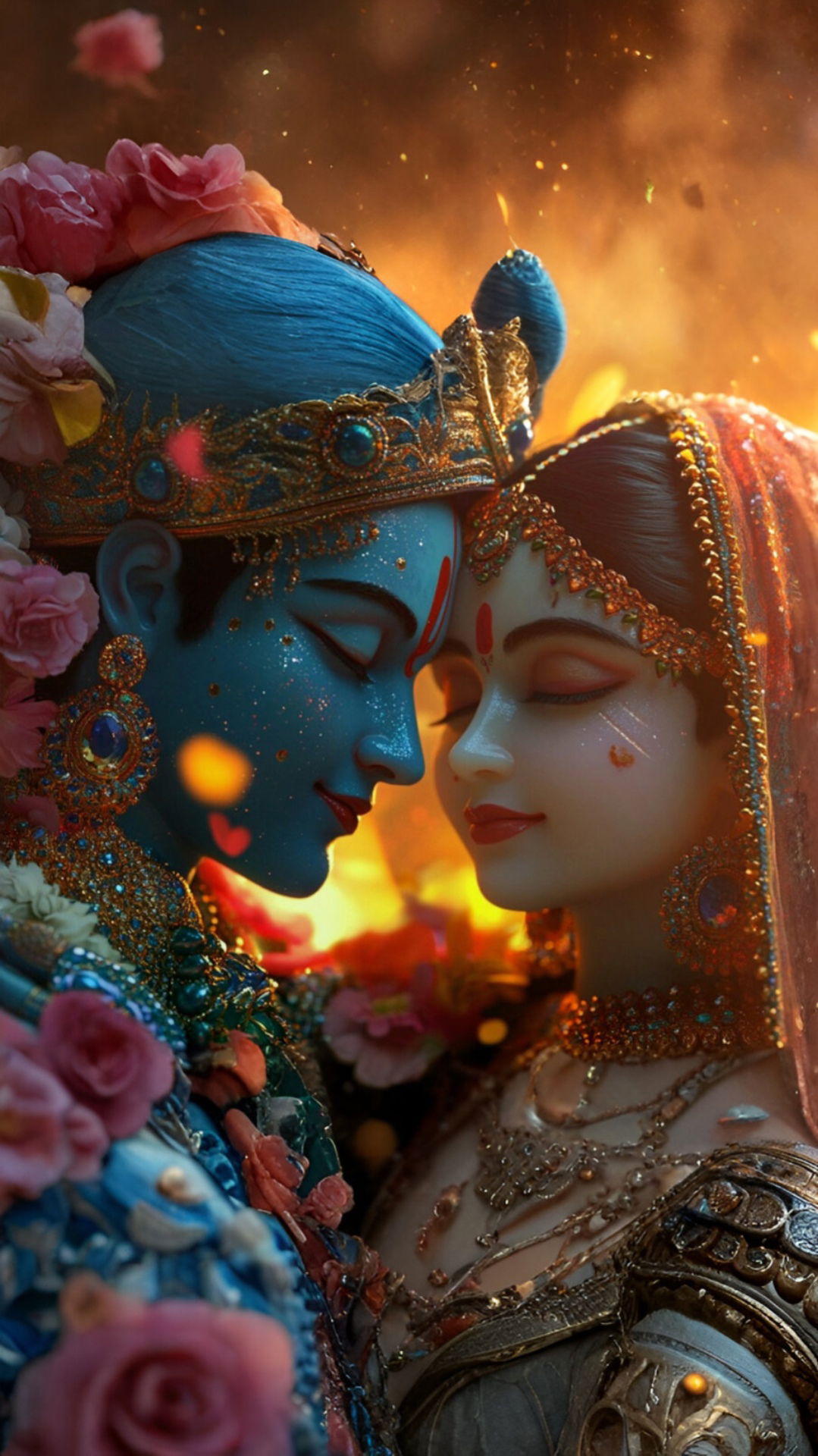 Krishna and Radha in loving embrace