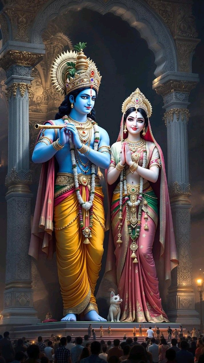 Krishna and Radha divine love portrait