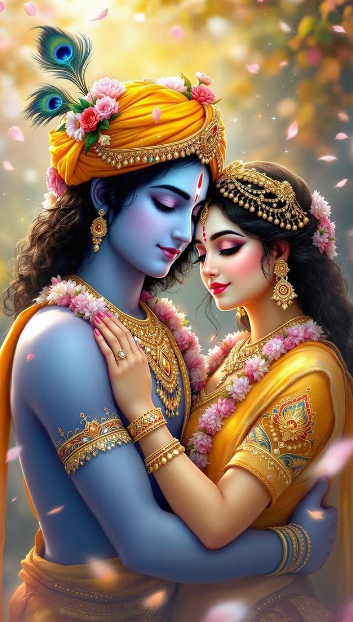 Krishna Radha divine love portrait