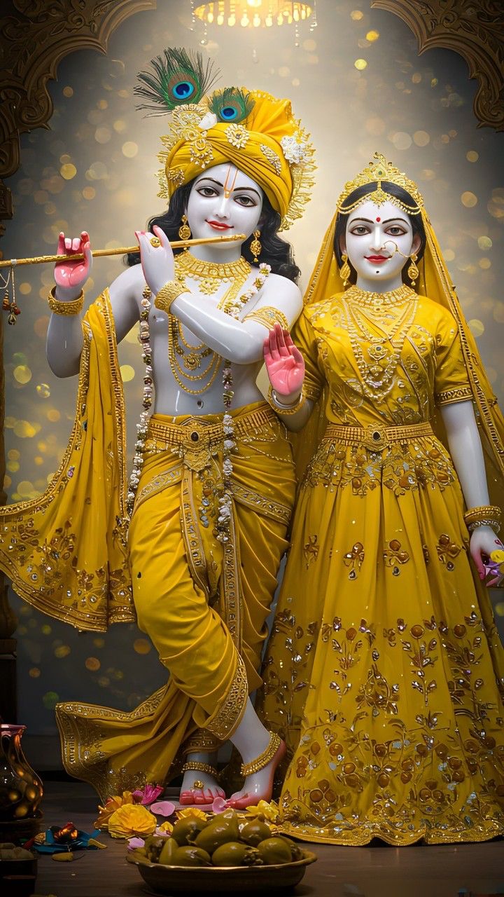 Krishna and Radha divine wallpaper