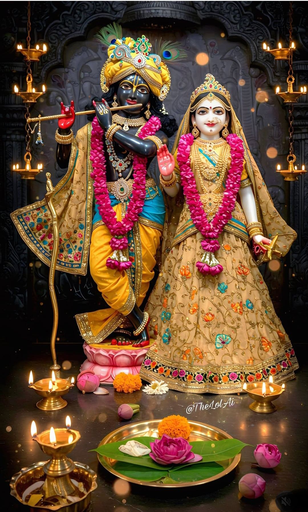 Krishna and Radha divine love wallpaper