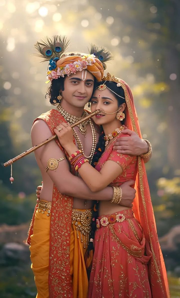 Krishna Radha divine love wallpaper