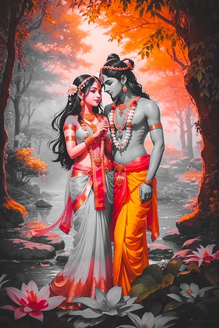 Radha Krishna loving embrace wallpaper