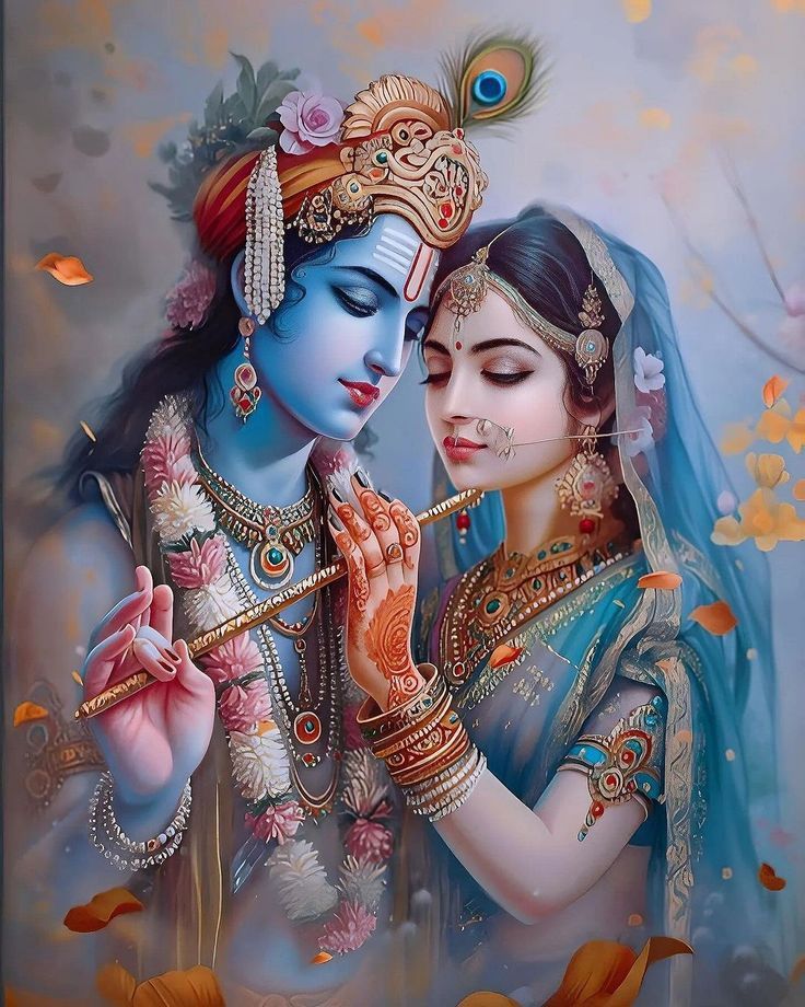 Radha Krishna loving embrace wallpaper