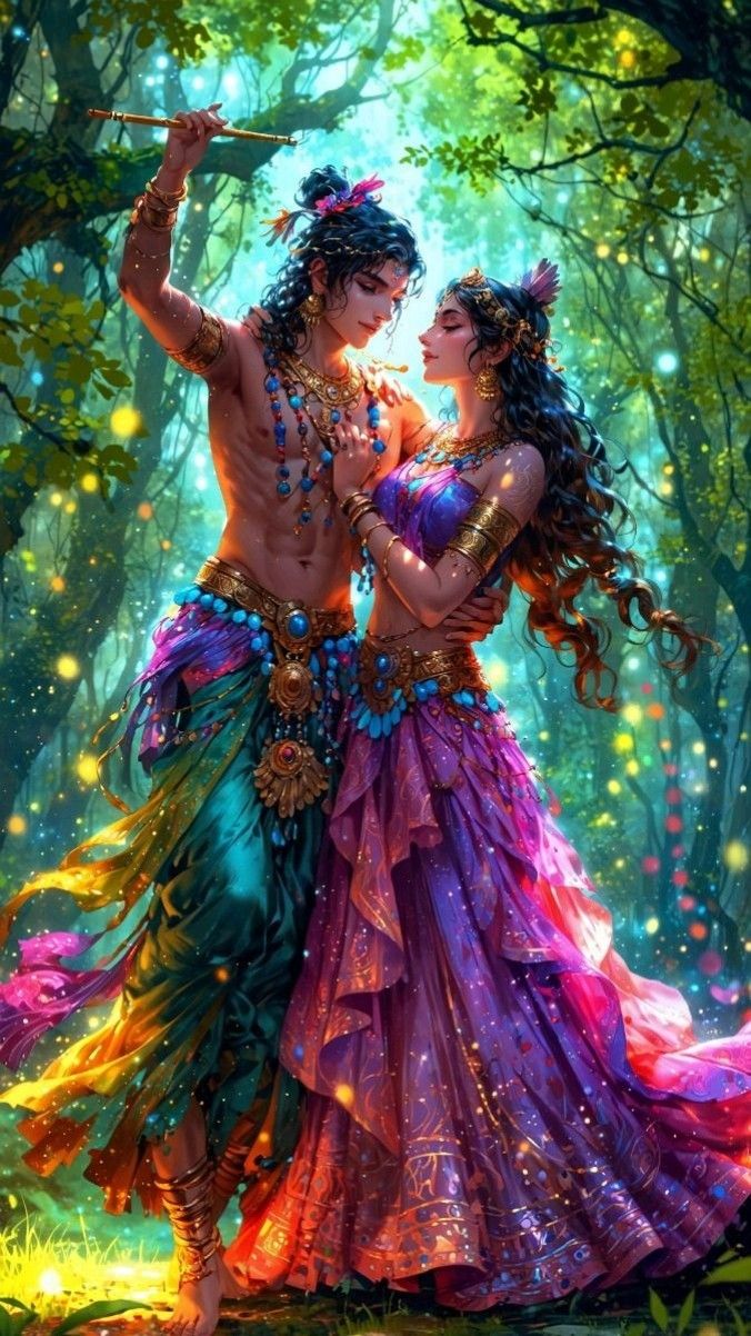 Krishna Radha love divine wallpaper