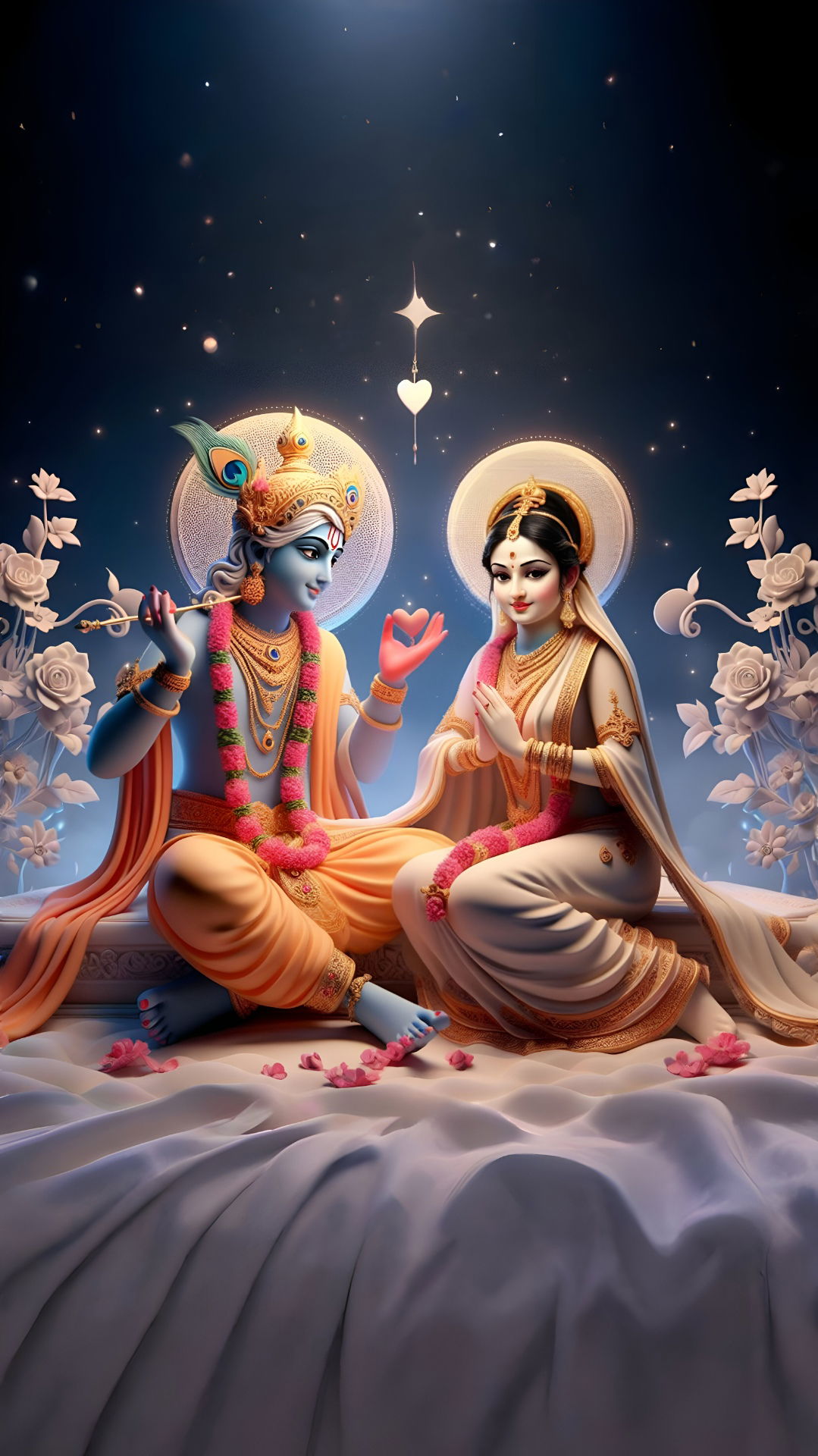 Krishna and Radha in divine embrace